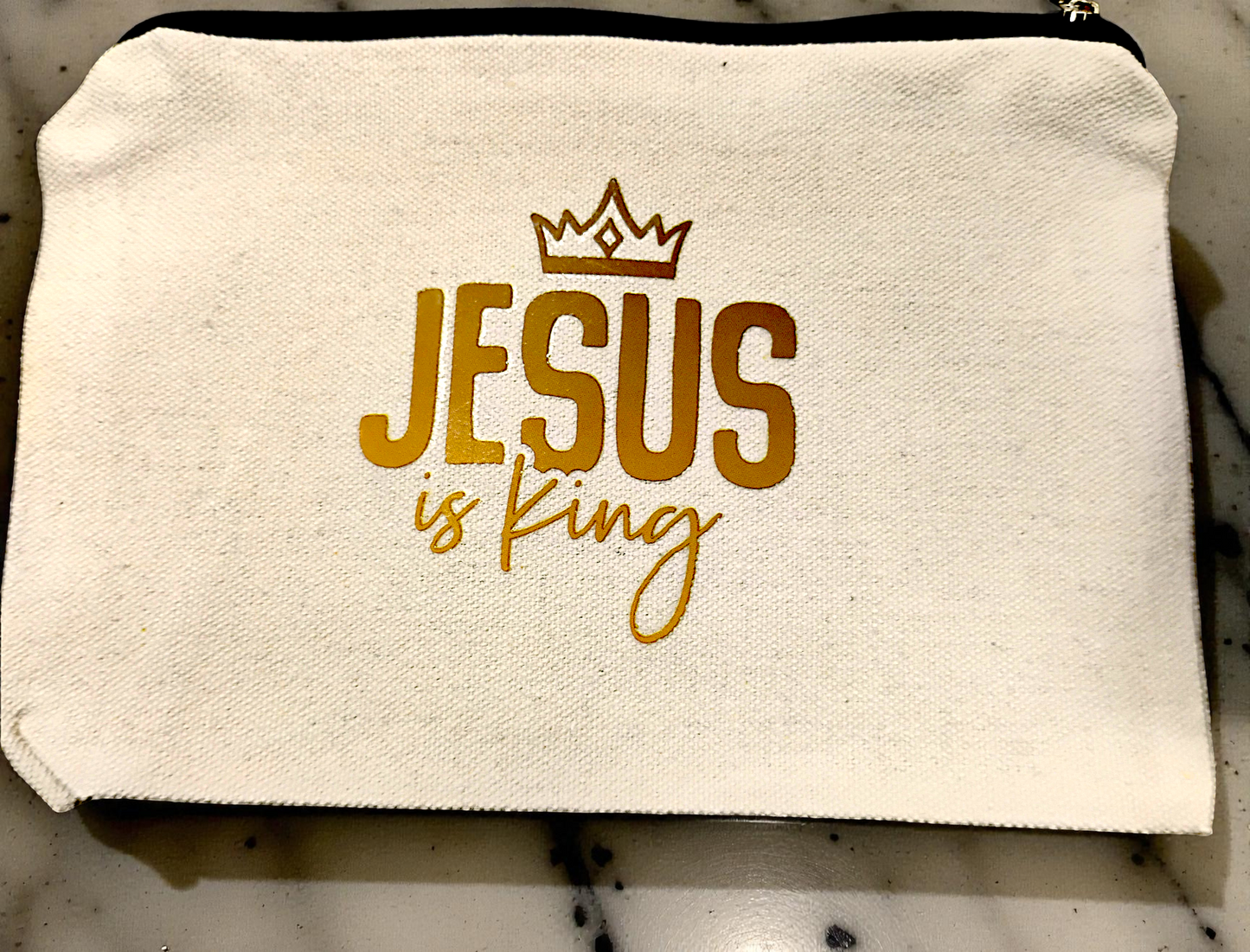 “Jesus is King” Canvas Pouch
