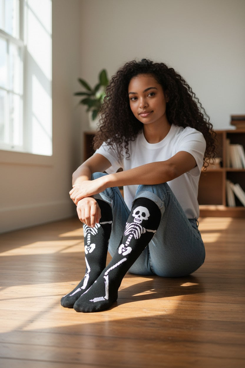 Art-Inspired Crew Socks β Classic Renaissance Portrait Design (2 Colors)