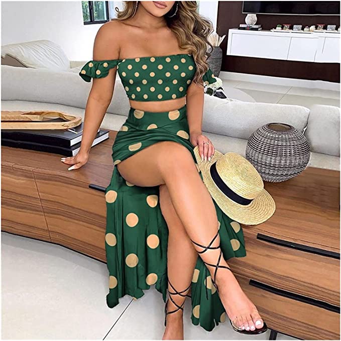 Debonair Ruffle Top Split Skirt