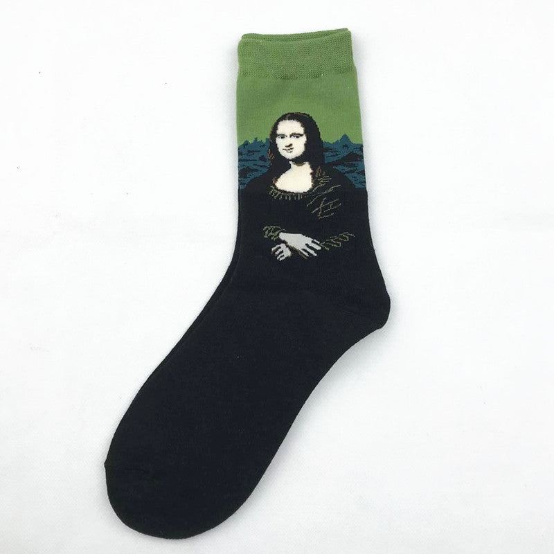 Art-Inspired Crew Socks — Classic Renaissance Portrait Design (2 Colors)