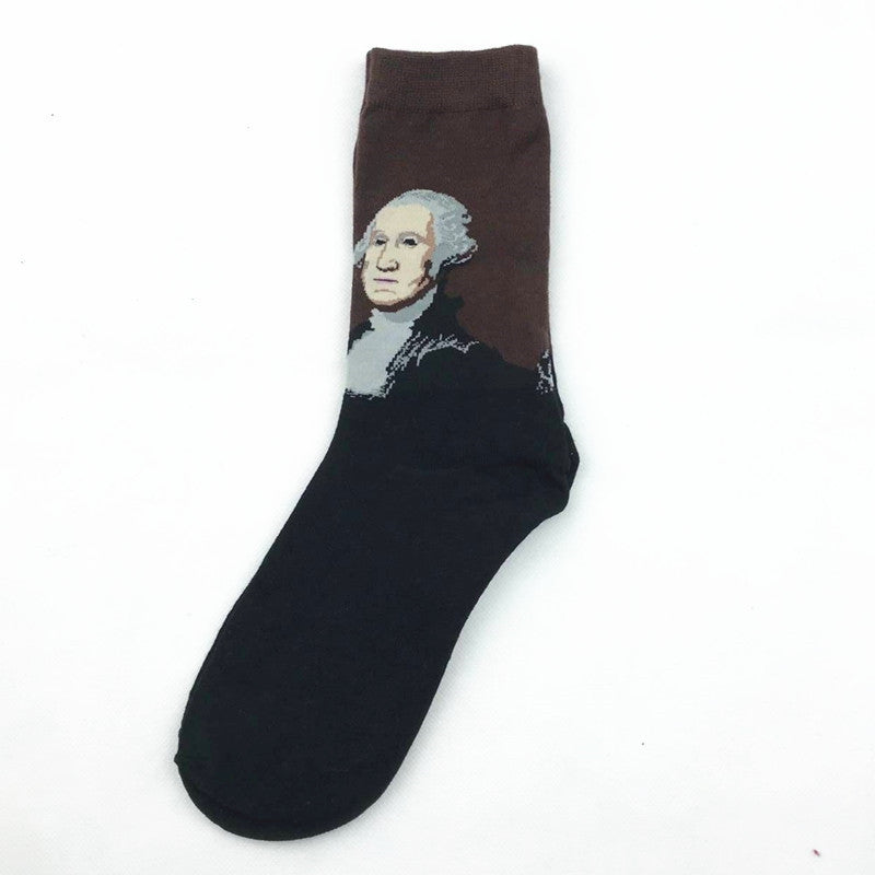 Art-Inspired Crew Socks — Classic Renaissance Portrait Design (2 Colors)