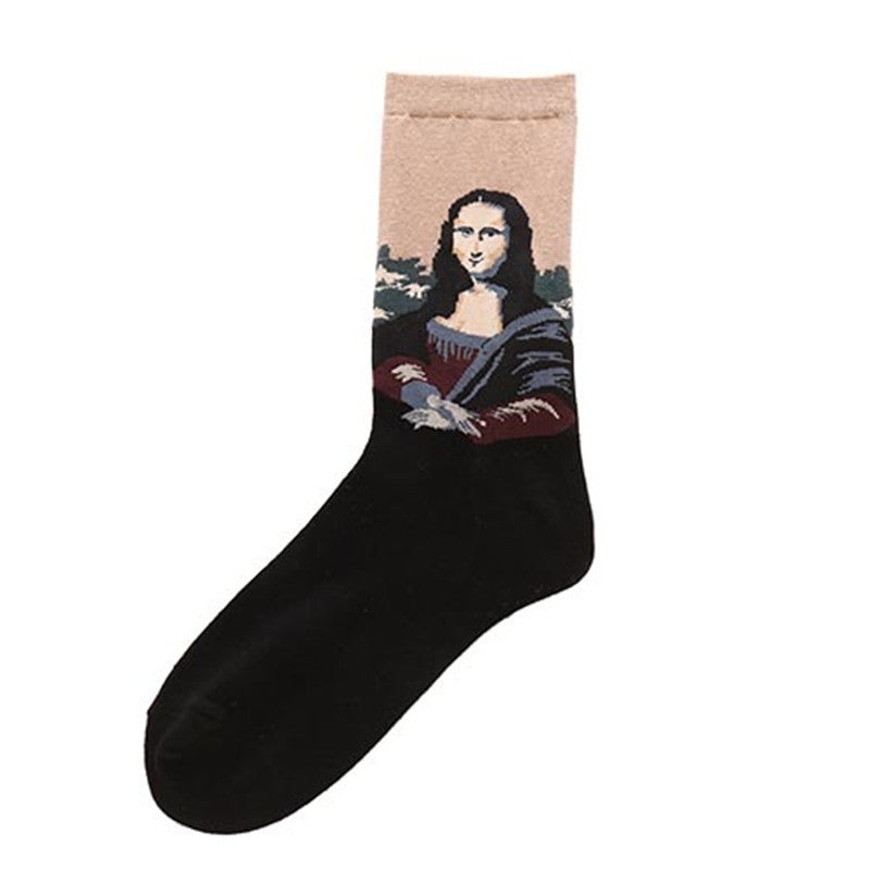 Art-Inspired Crew Socks — Classic Renaissance Portrait Design (2 Colors)