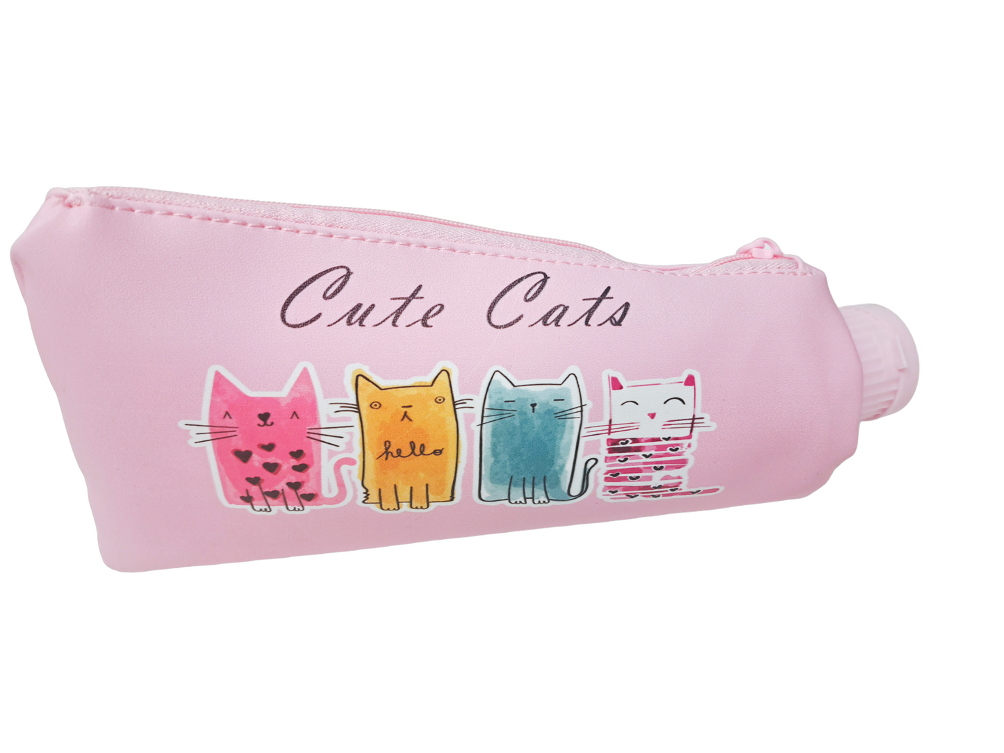 Cute Cats Pencil Case With Built in Pencil Sharpener