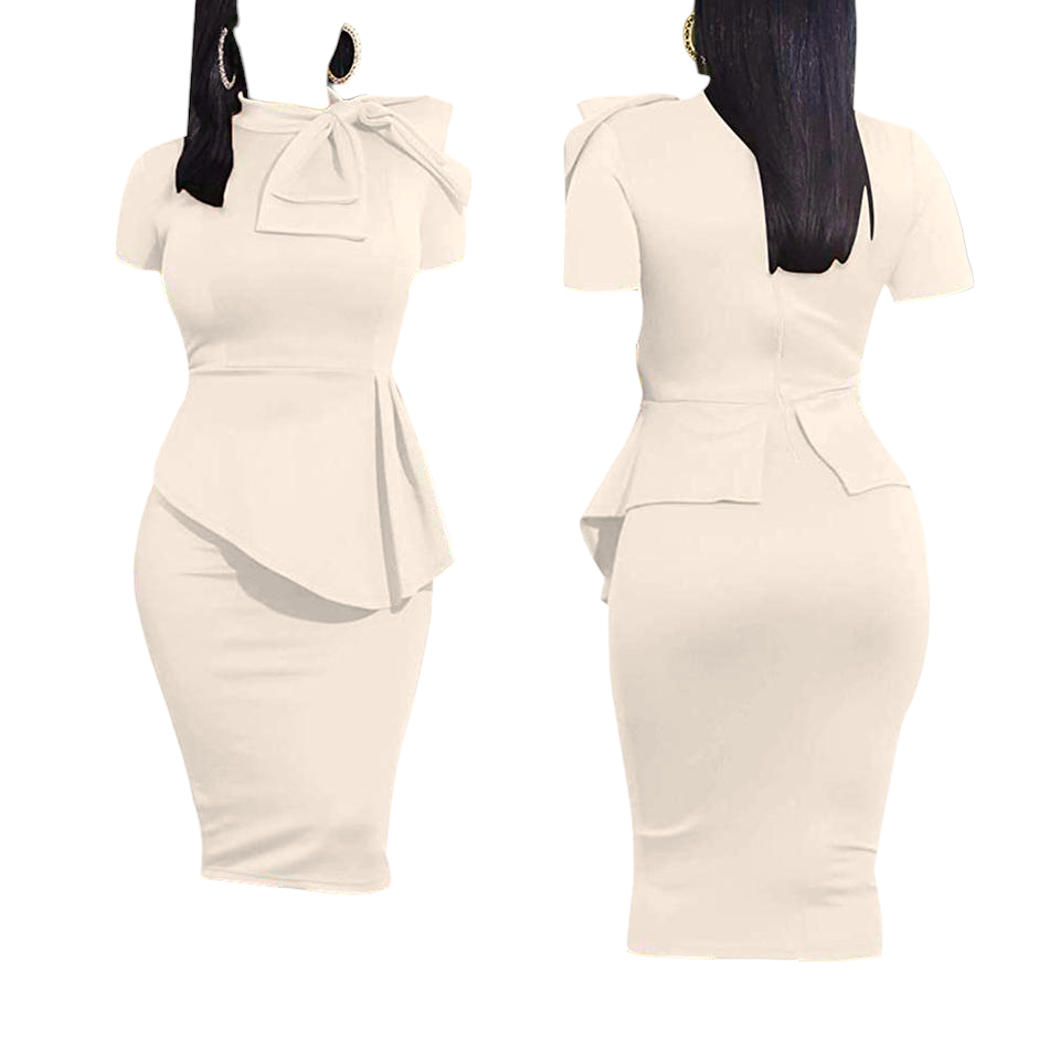 Pastel My Peplum Bodycon Bow Dress