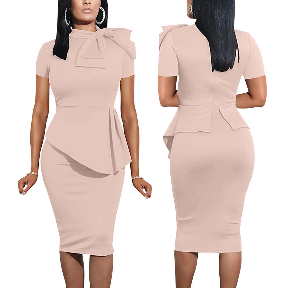 My Peplum Bodycon Bow Dress