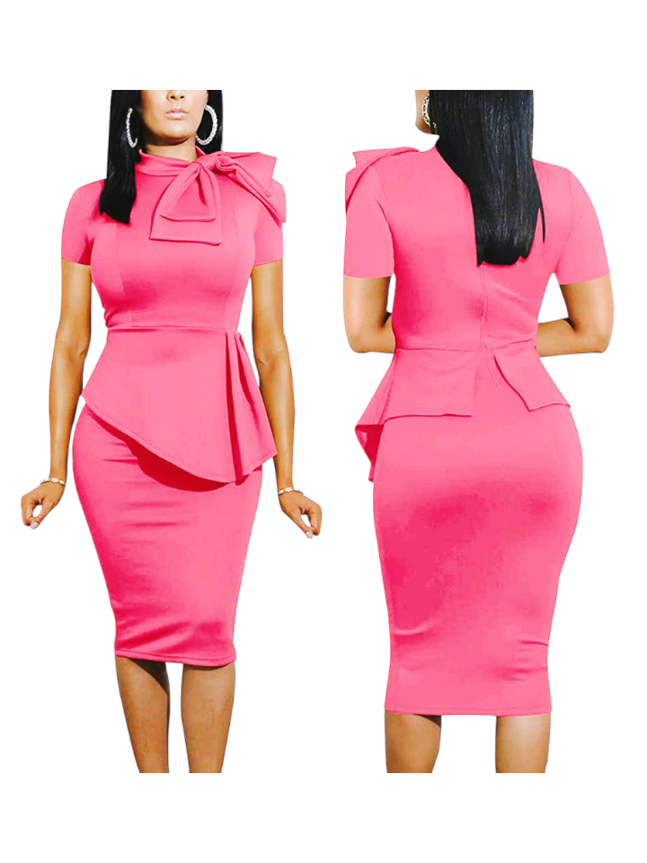 Pastel My Peplum Bodycon Bow Dress