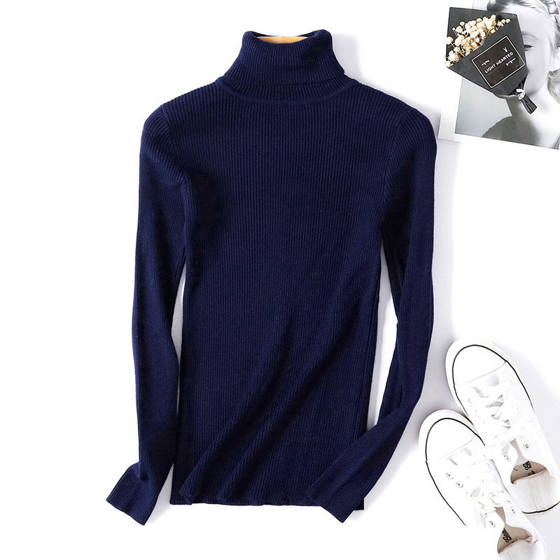 Winter Long Sleeve Women's Knitted Turtleneck