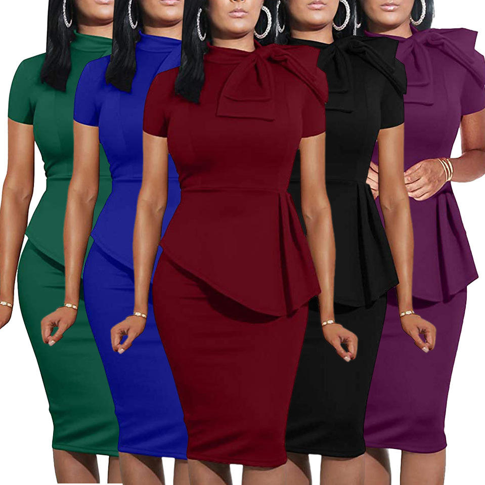 My Peplum Bodycon Bow Dress