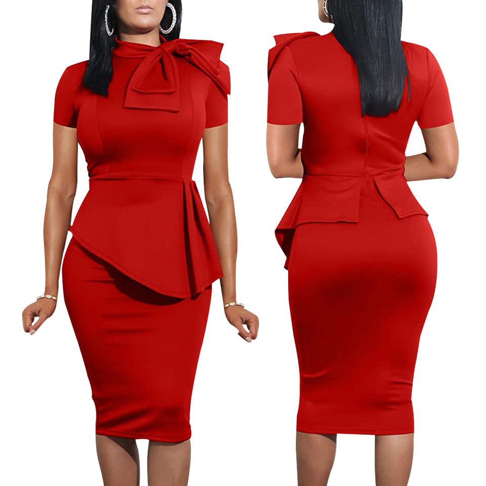 My Peplum Bodycon Bow Dress