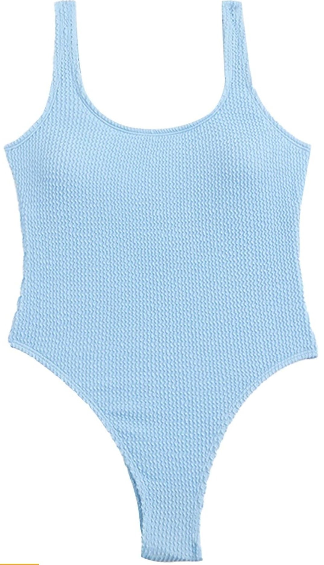 Striped waffle knit sleeveless bodysuit