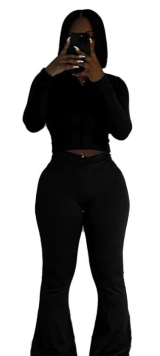 High Waisted Crisscross Waistband Wide Leg Pants