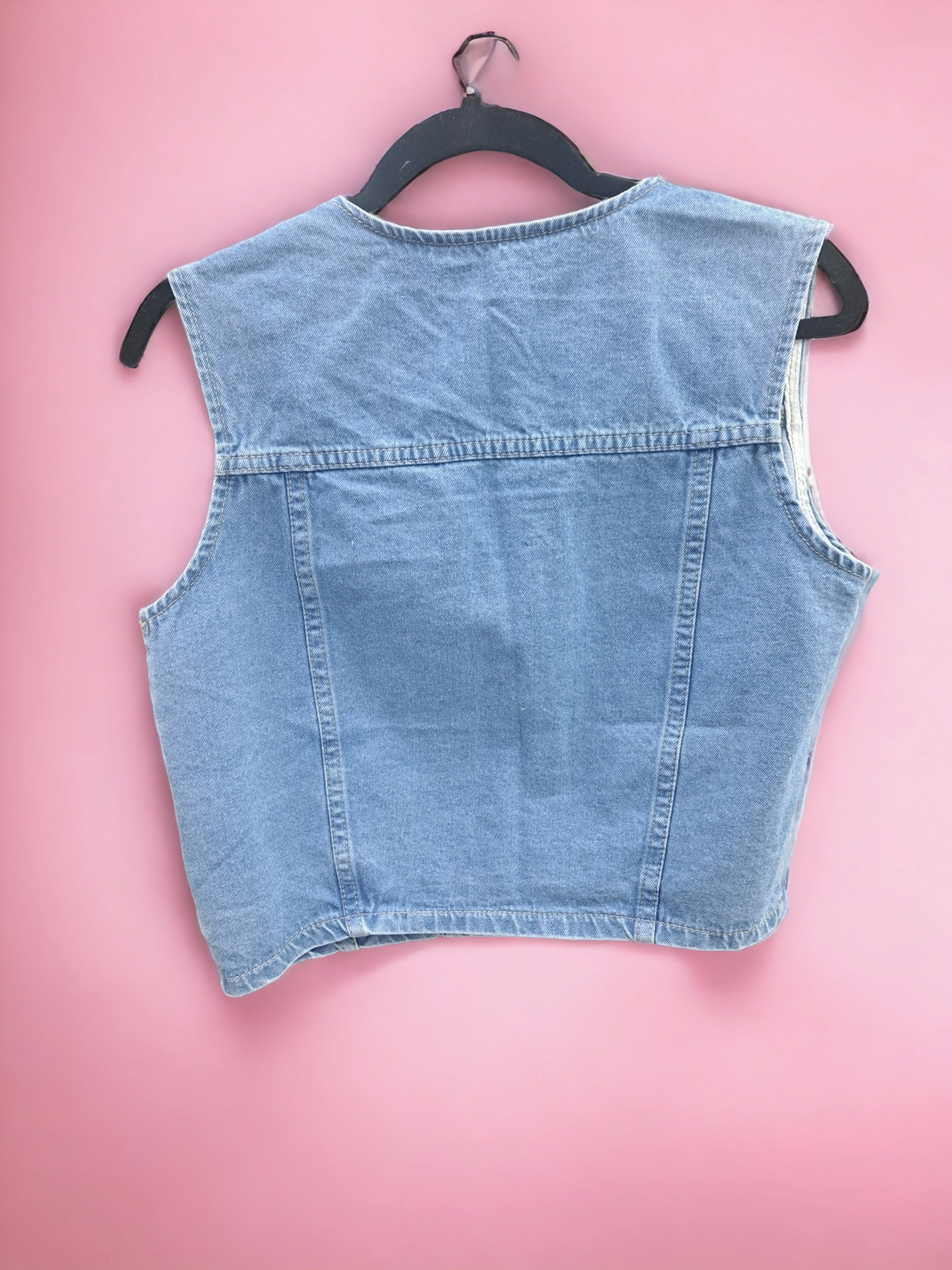 Cropped Denim Vest