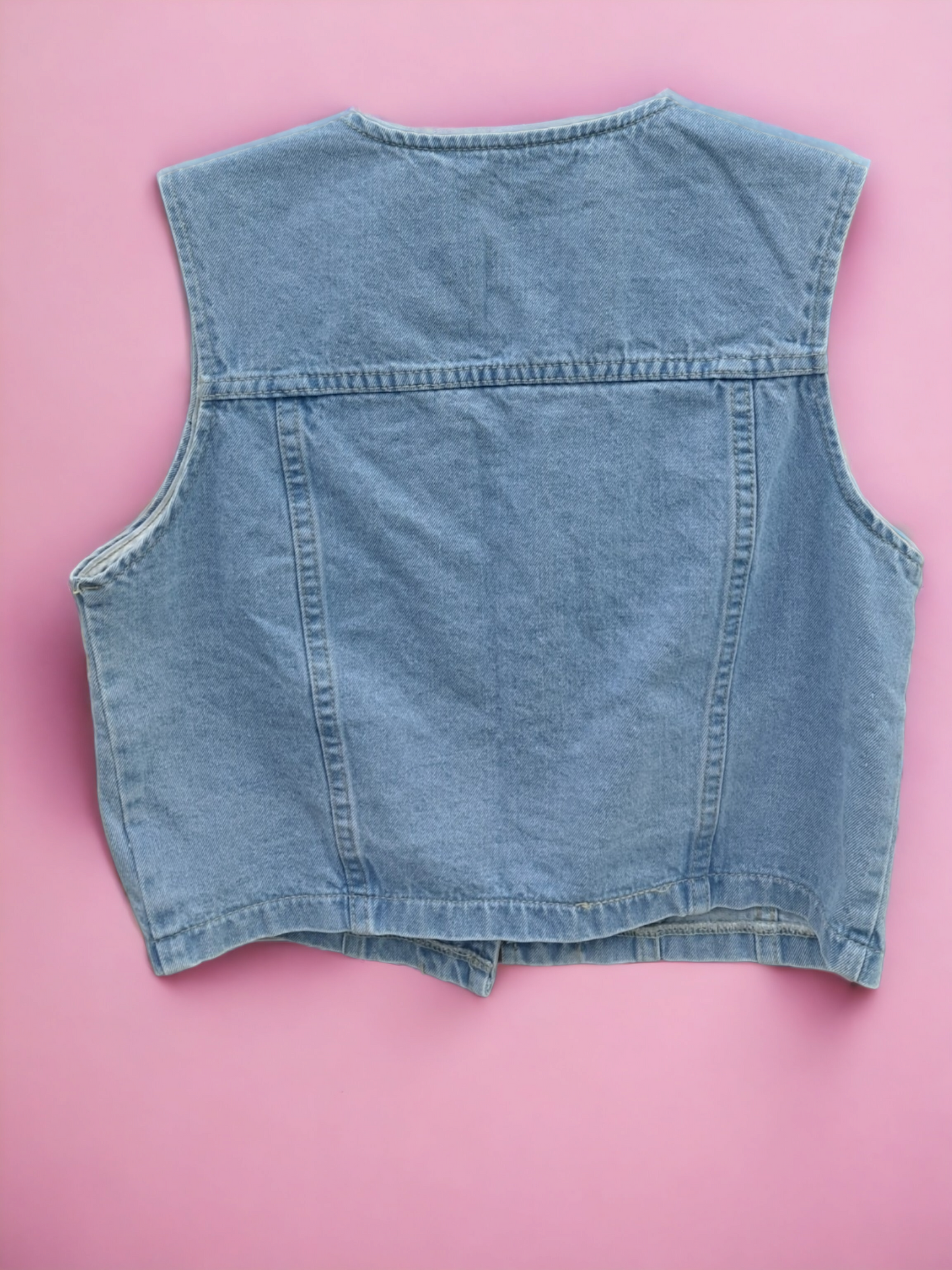 Cropped Denim Vest