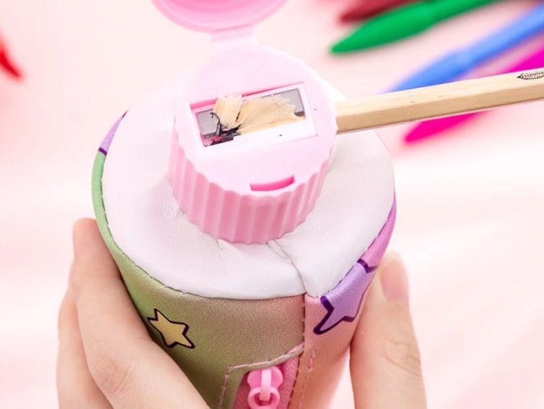 Cute Cats Pencil Case With Built in Pencil Sharpener