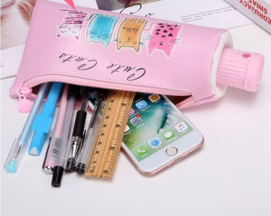 Cute Cats Pencil Case With Built in Pencil Sharpener