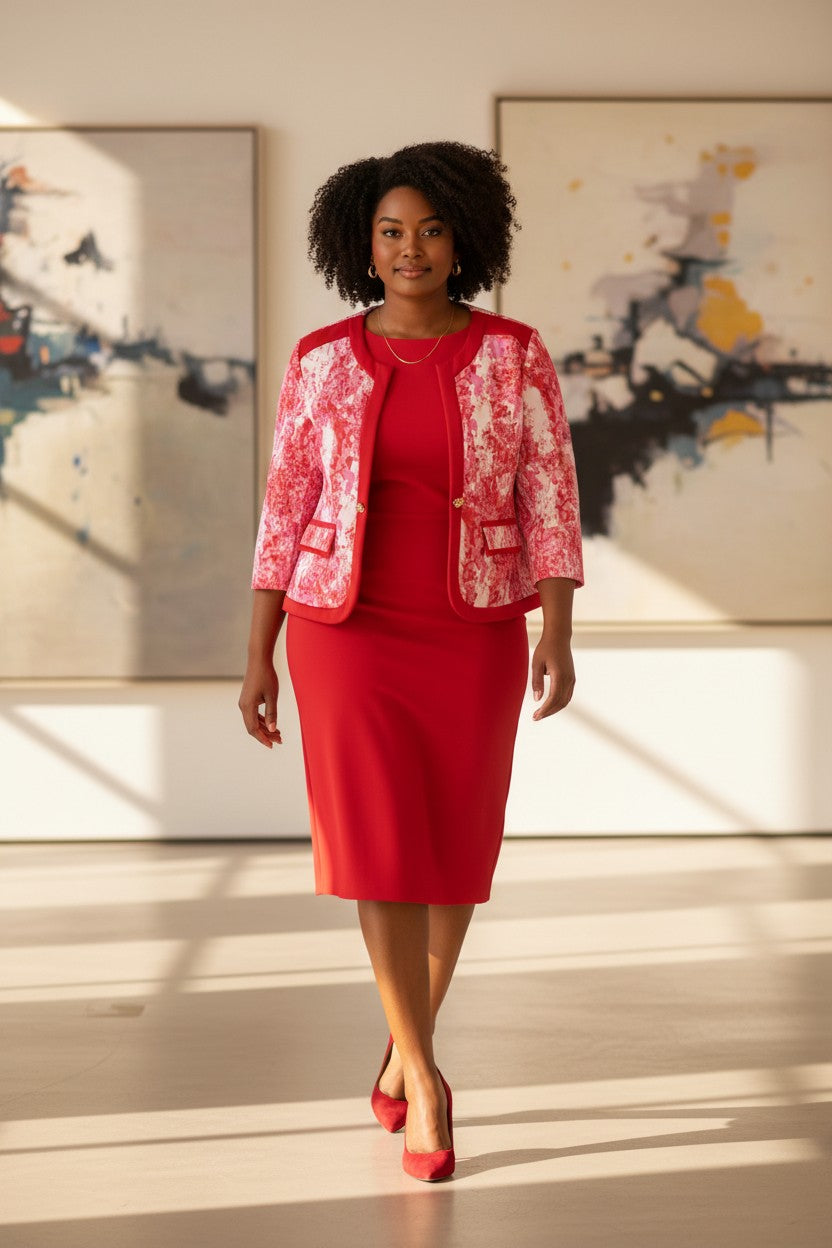 Plus Size Dress With Jacket