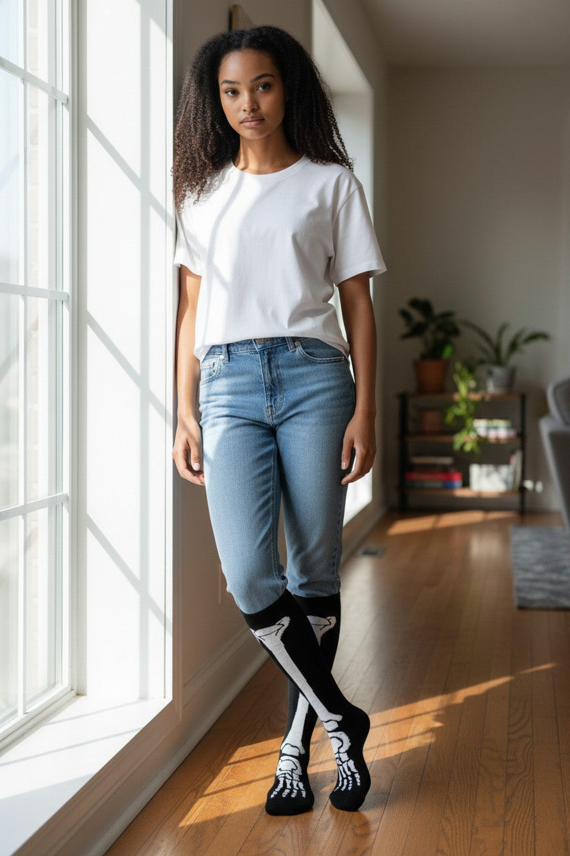 Art-Inspired Crew Socks — Classic Renaissance Portrait Design (2 Colors)