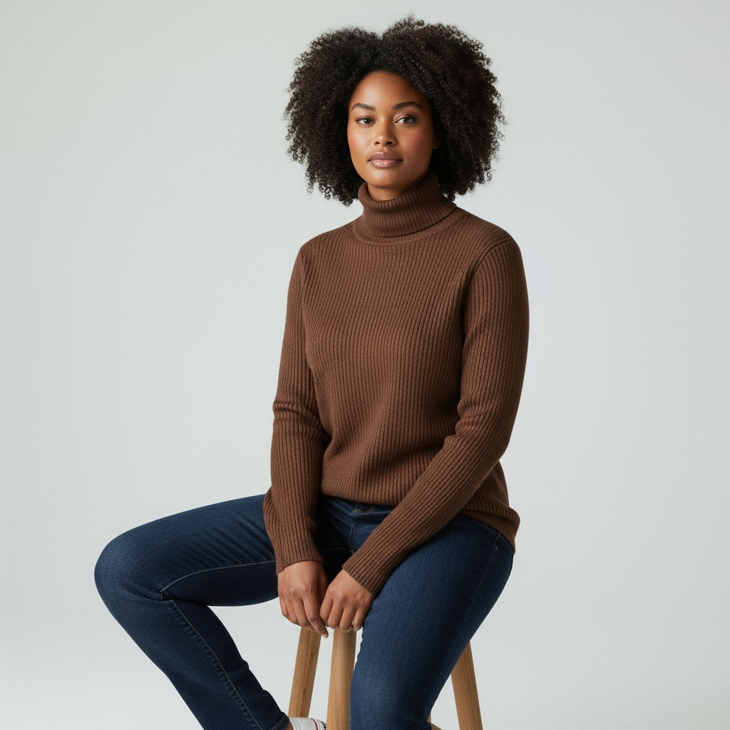 Fall Long Sleeve Women's Knitted Turtleneck