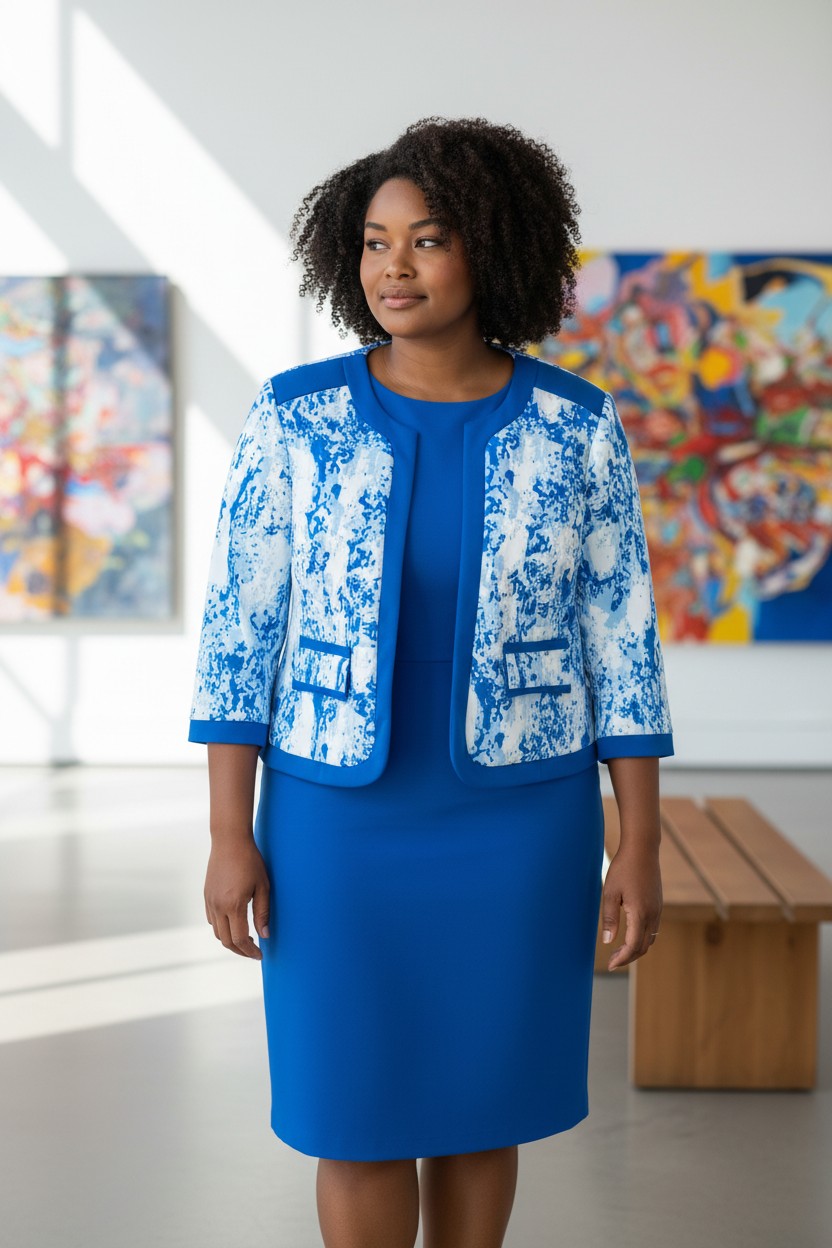 Plus Size Dress With Jacket