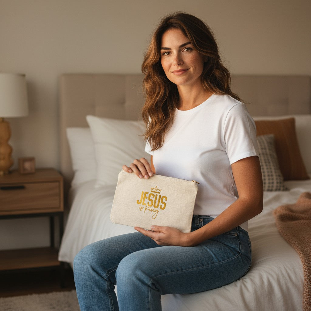 “Jesus is King” Canvas Pouch