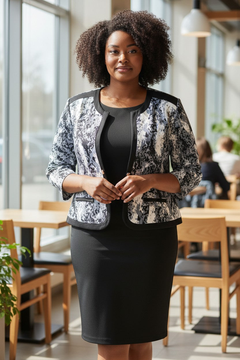 Plus Size Dress With Jacket