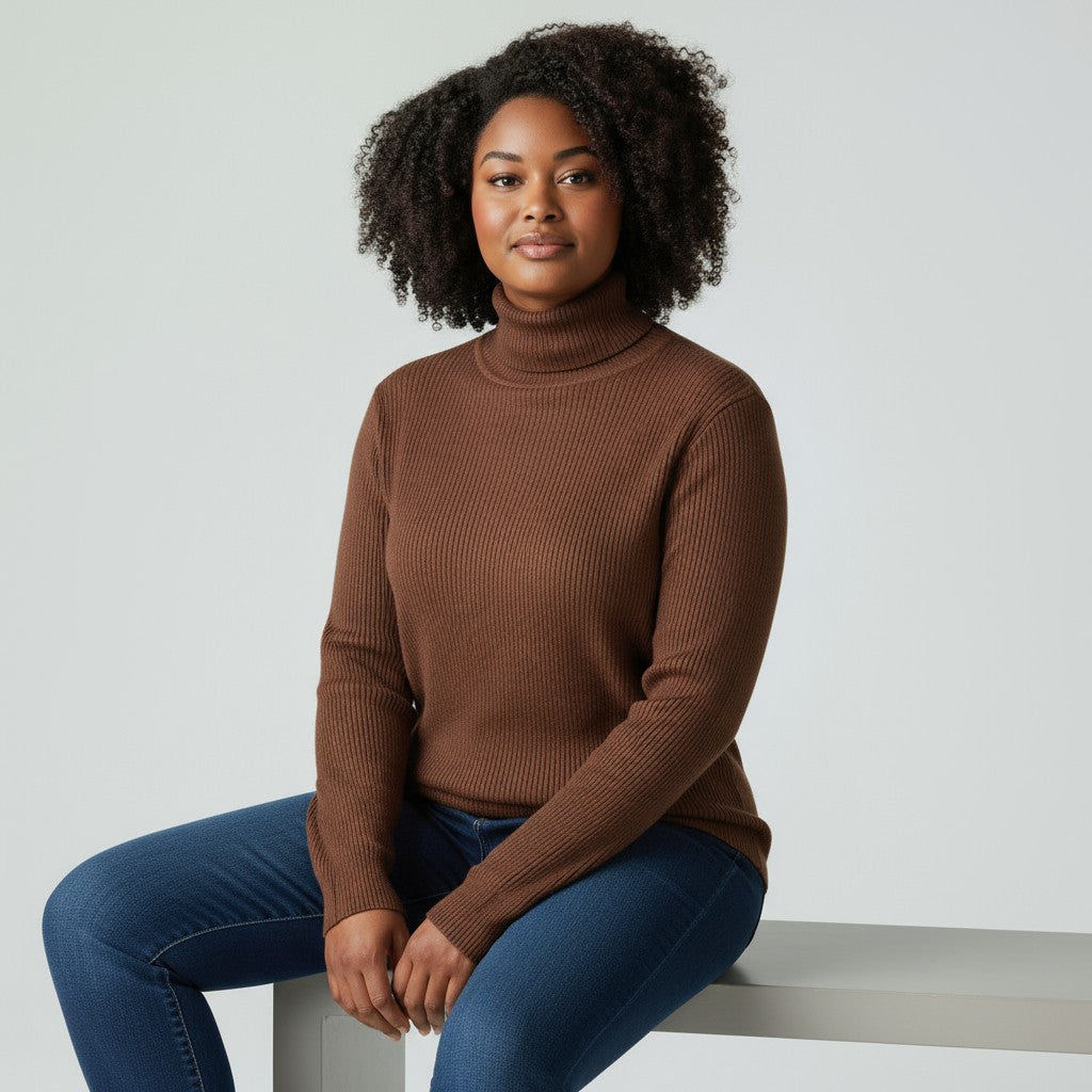 Fall Long Sleeve Women's Knitted Turtleneck