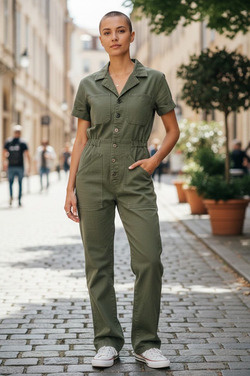 Olive Utility Jumpsuit